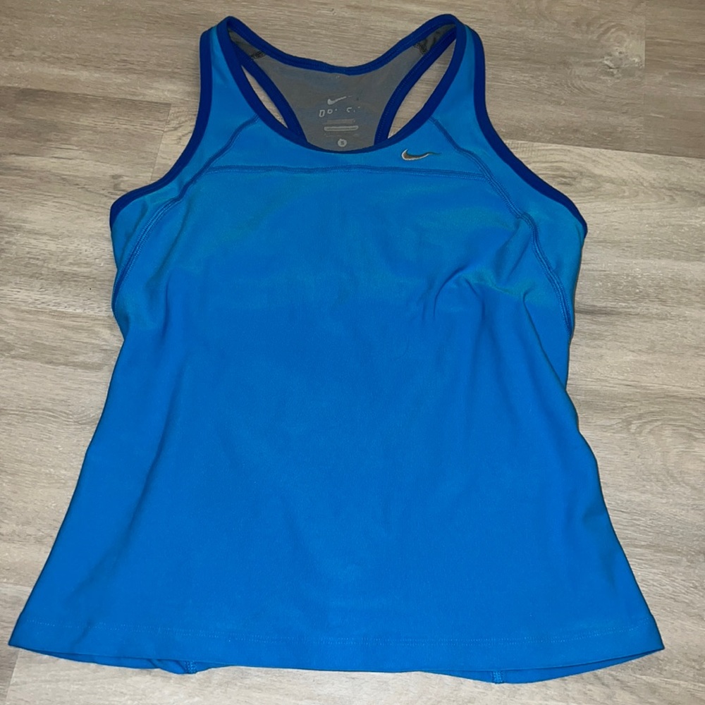 dri fit nike bright blue tight workout tank